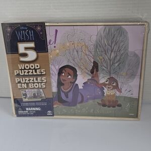 NIB Disney Wish Wood Puzzles - 5 Pack